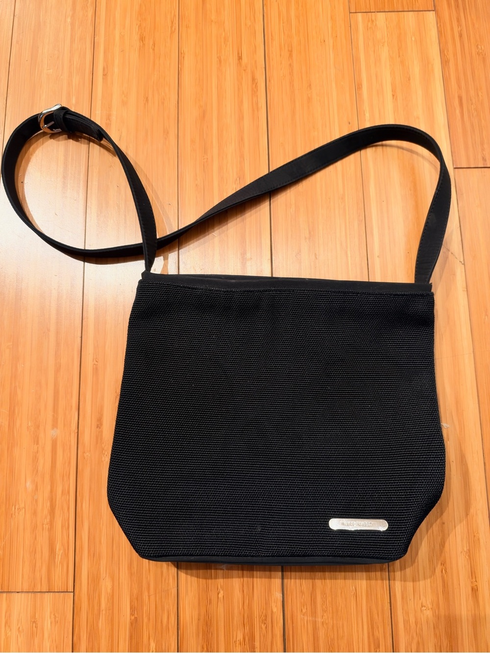 Nine West Black Textured Crossbody Hobo